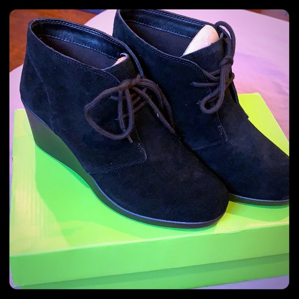 Croc Suede Ankle Boot Wedges